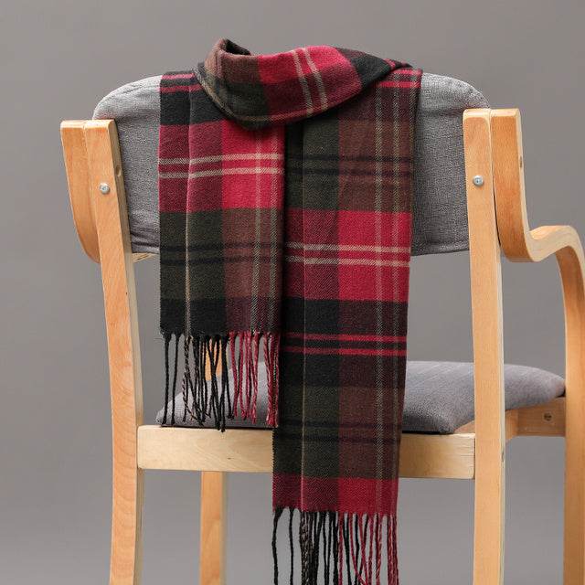 Mens And Girls Neckwear Cashmere Check Childrens Scarf - Mubimart