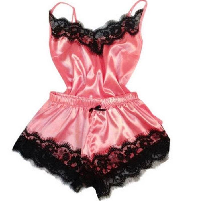 Women's Sling Pajamas Emulation Silk Nightgown Plus Size Home Underwear Nightdress - Mubimart