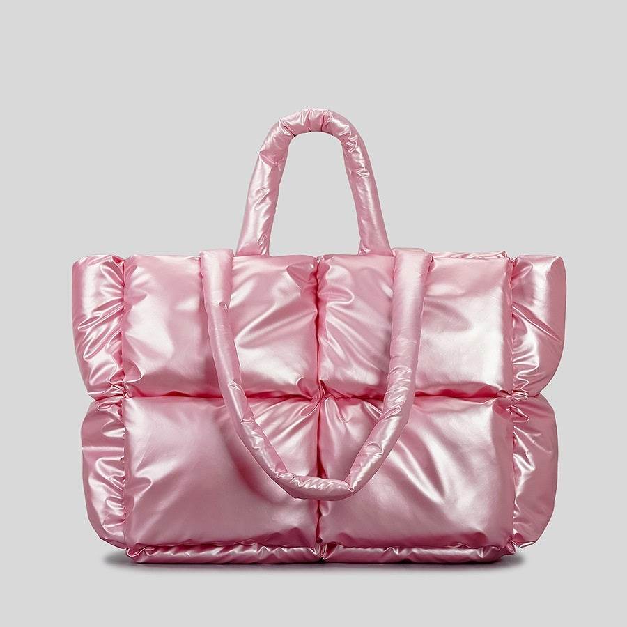 Simple Thickened Shoulder Crossbody New Plus Size Down Cotton Handbag For Women - Mubimart