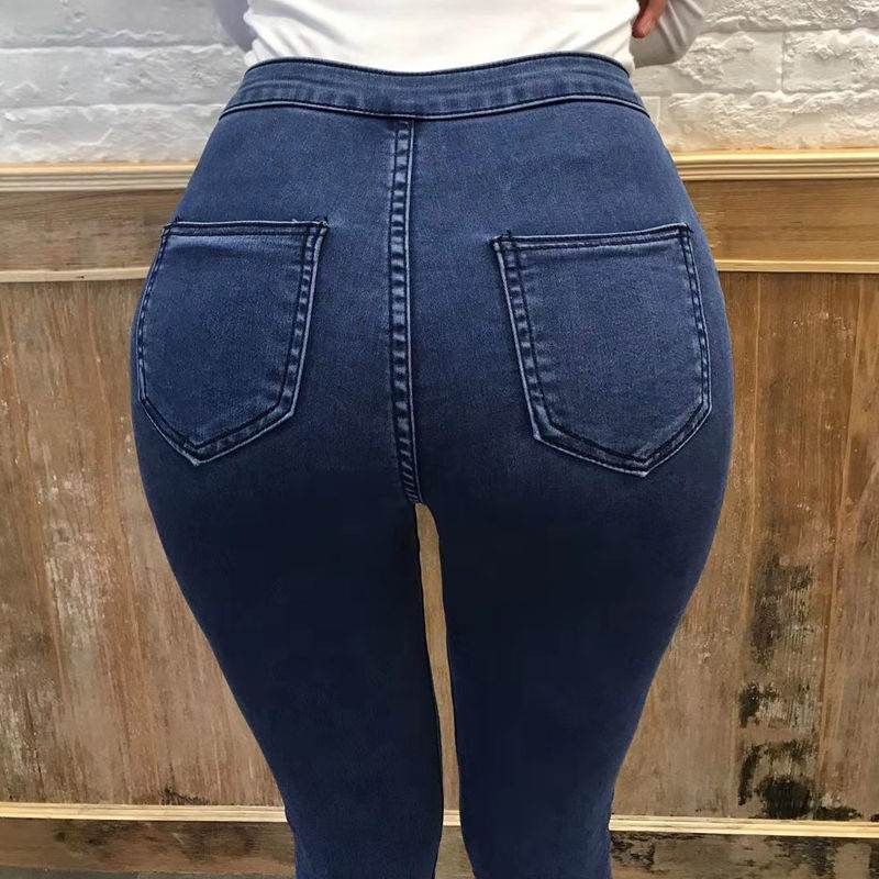 Slim Jeans For Women Skinny High Waist Woman Denim Pencil Pants - Mubimart