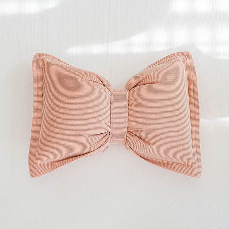 Creative Bowknot Cotton Lumbar Pillow - Mubimart