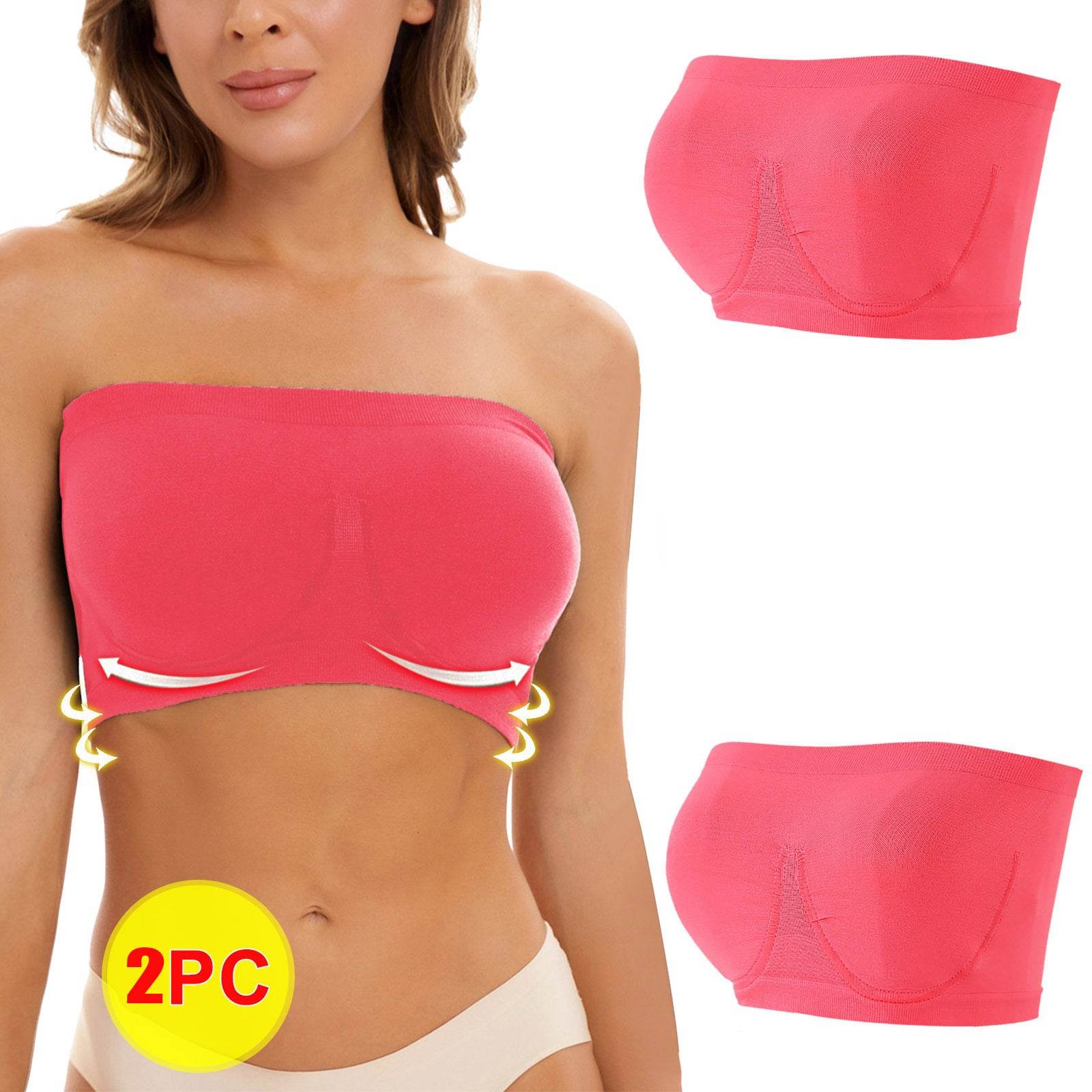Plus Size Women's Seamless Bandeau Bra - Mubimart