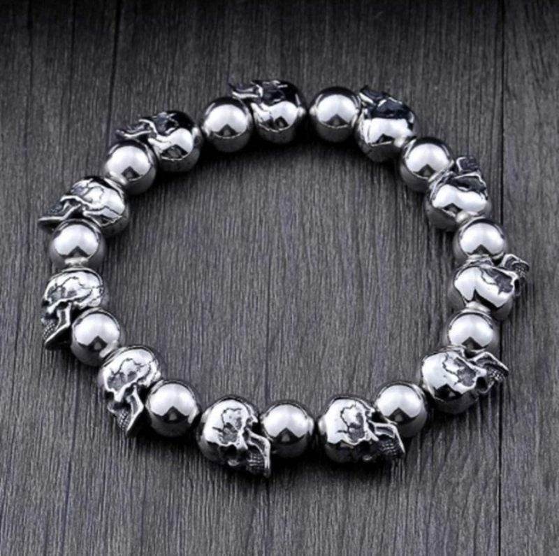 Mens Fashion Simple Titanium Skull Bracelet - Mubimart