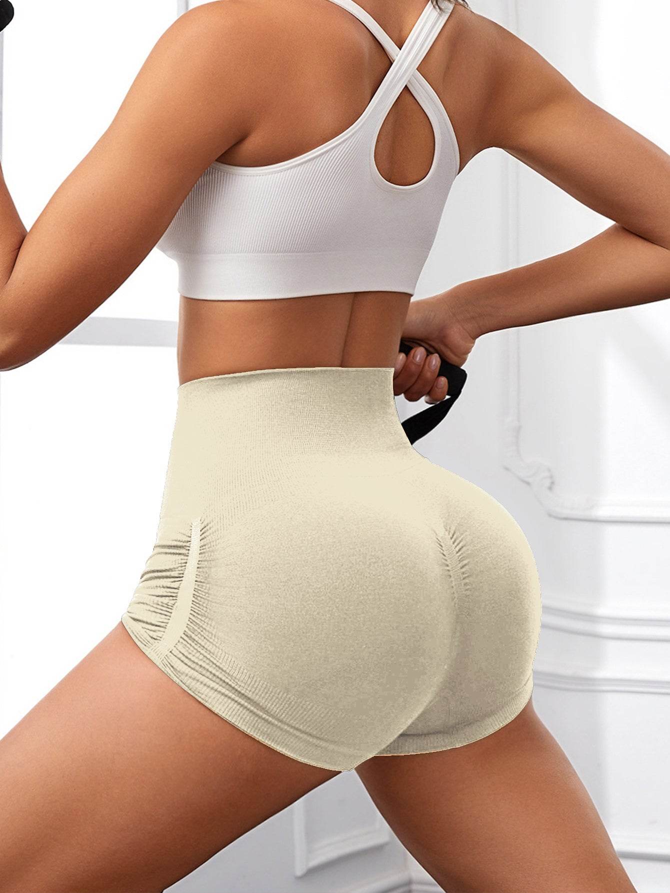 Workout Shorts For Women Scrunch Butt Lifting High Waisted Yoga Gym Seamless Booty Biker Shorts - Mubimart