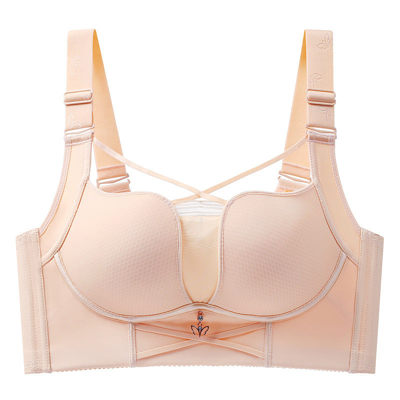 Women's Fashion Simple Cross Strap Wireless Bra - Mubimart -  