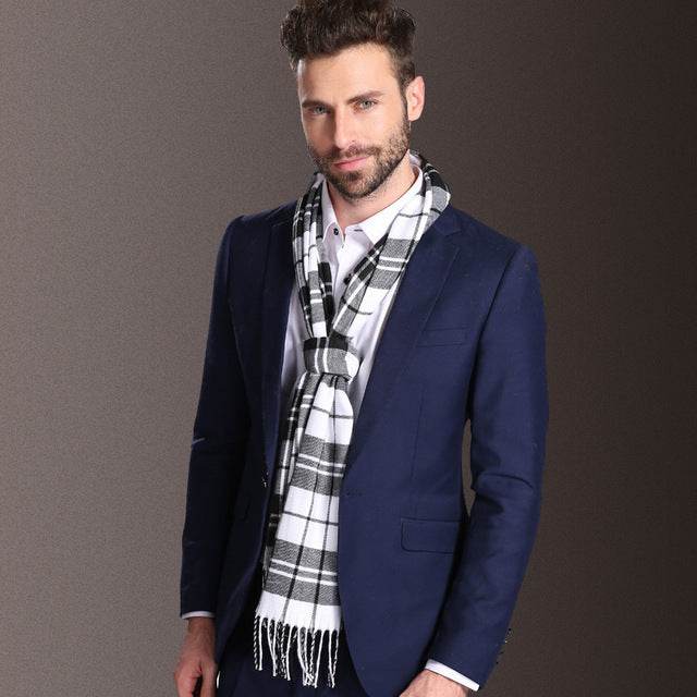 New Europe Fashion Shawl Scarves Men Winter Warm Tartan - Mubimart