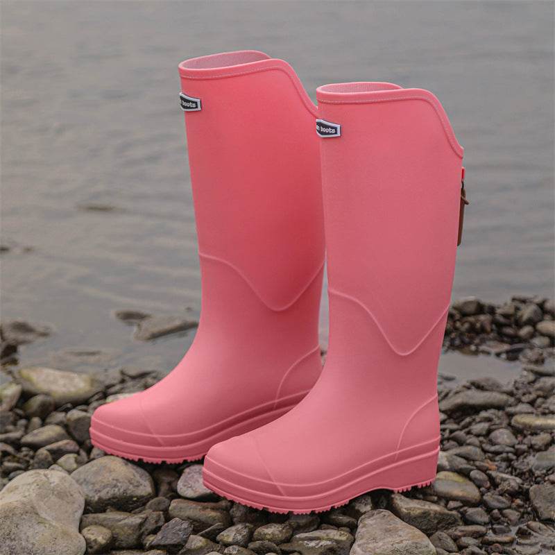 Knee-high Rain Boots Rain Shoes - Mubimart