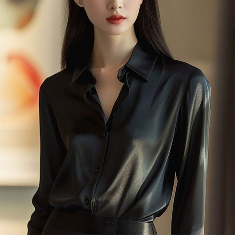 Professional Retro Unique Chic Purple Blouse Women Tops - Mubimart