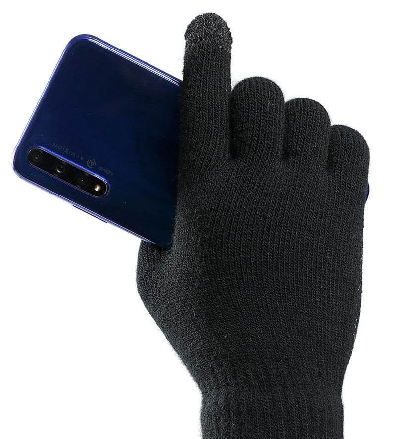 Winter Knitted Gloves For Men And Women Warm Cycling Anti-Cold Anti-Slip Triangular Offset Warm Gloves - Mubimart