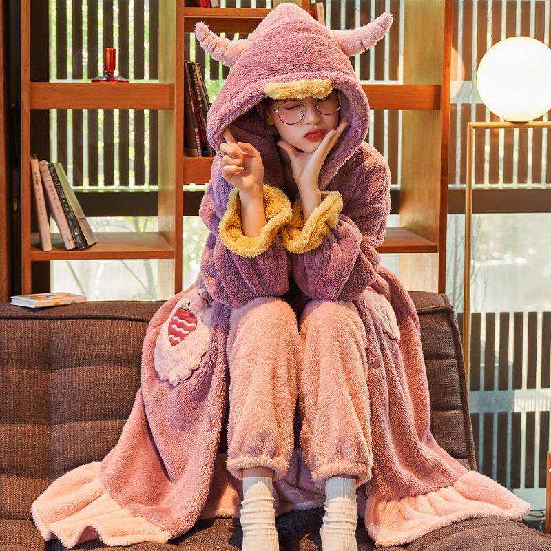 Fashion Pajamas For Women Thick Night-robe - Mubimart