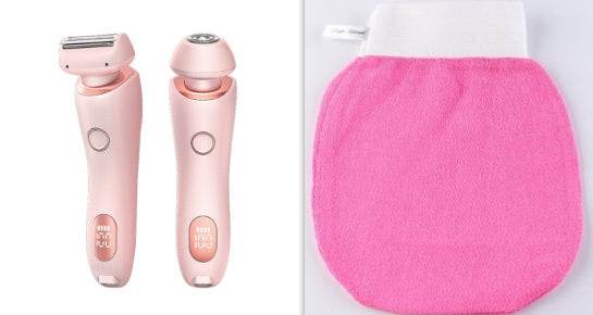 2 In 1 Hair Removal Epilator USB Rechargeable Trimmer Women Body Razor Face Leg Armpit Bikini Hand Pubic Shaver Hair Remover - Mubimart