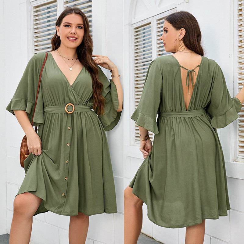 Plus Size Fat Women Dress Fashion Party Skirt - Mubimart