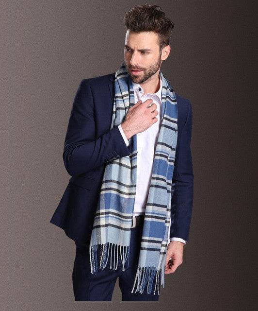 New Europe Fashion Shawl Scarves Men Winter Warm Tartan - Mubimart