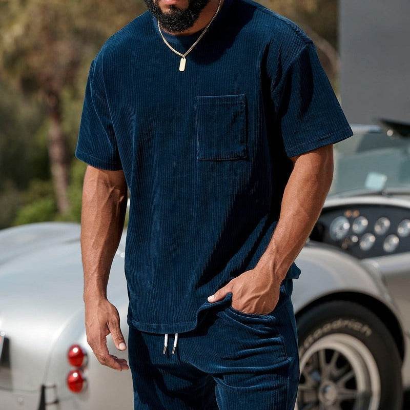 Men's Workout Exercise T-shirt Shorts Suit - Mubimart