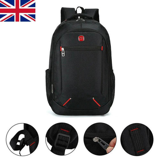 Mens Black Large Backpack Rucksack - Outdoor Sport Work School Travel Hiking Bag - Mubimart
