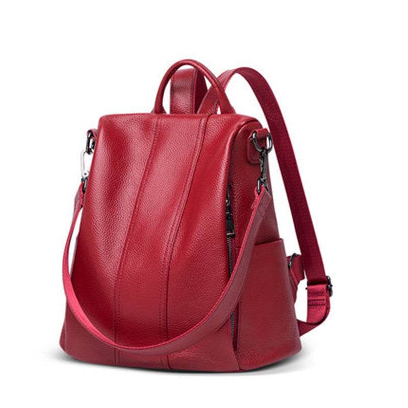 Fashion Backpack Genuine Leather Women - Mubimart