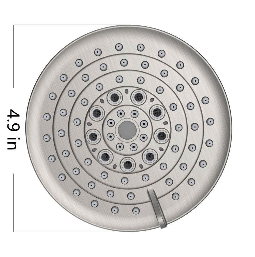 6 Spray Settings High Pressure Shower Head 5 Rain Fixed Showerhead - Brushed Nickel Adjustable Shower Head With Anti-Clogging Nozzles, Low Flow Easily Installation - Mubimart