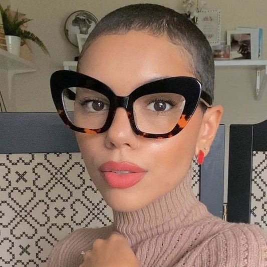 Ladies Fashion Cat Eye Sunglasses Personality Versatile Fashion Glasses Frames - Mubimart