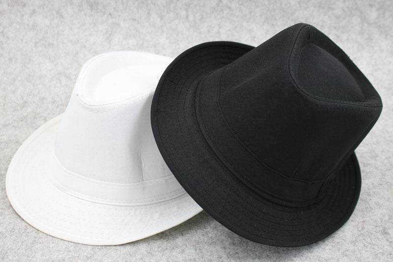 Hipster Men's Versatile Retro British White Fedora Hat - Mubimart