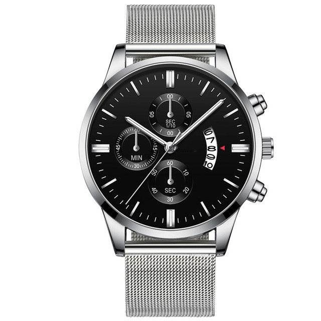 Mens Business Luxury Watches For Men Mesh Band Quartz Watch - Mubimart