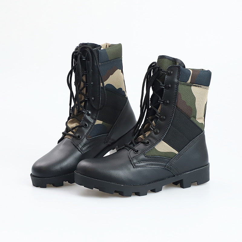 Non-slip Wear-resistant Camouflage Desert Outdoor Hiking Military Boots Combat Men's High-top Combat Boots