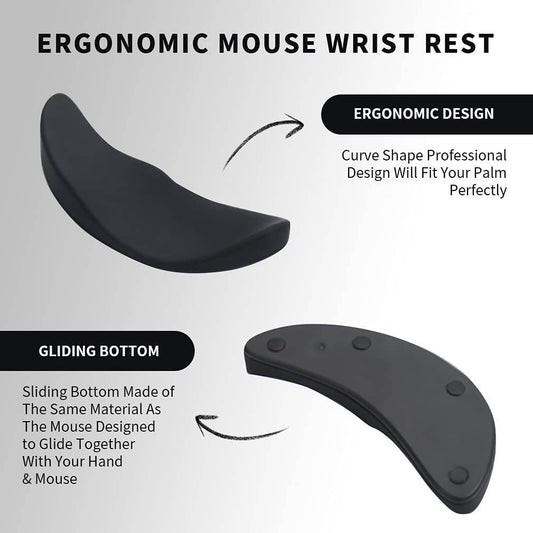 Ergonomic Mouse Wrist Rest Mouse Pads Silicon Gel Non-Slip Streamline Wrist Rest Support Mat Computer Mouse Pad For Office Gaming PC Accessories - Mubimart