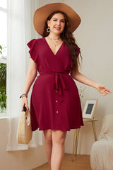 Summer Plus Size Ladies Deep V Party Dresses - Mubimart -  