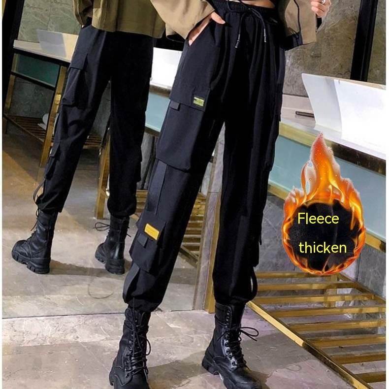 Oversized Cargo Pants Men And Women Ankle Banded Slacks High Waist Loose And Slimming - Mubimart