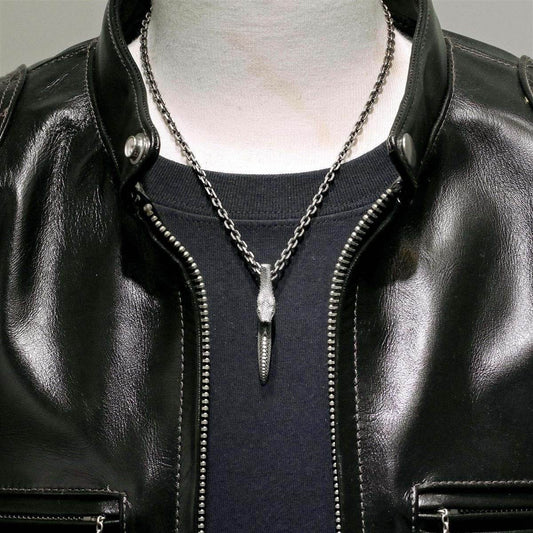 Mens Fashion Casual Personality Infinite Snake Scale Pendant Necklace - Mubimart