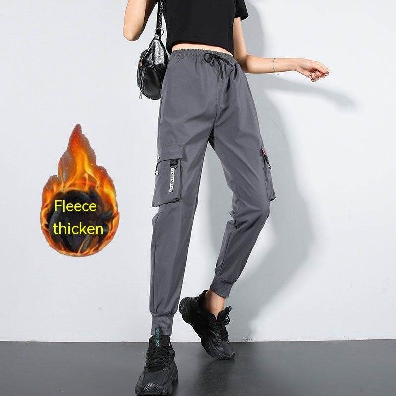 Oversized Cargo Pants Men And Women Ankle Banded Slacks High Waist Loose And Slimming - Mubimart