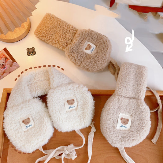 Warm Winter Female Cute Bear Antifreeze Earmuffs