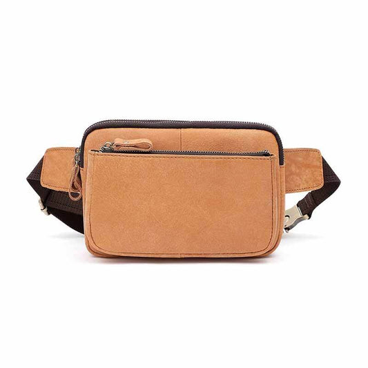 Men Waist Bag Pack Casual Functional Money Phone Belt Bag Male Unisex Sling Bag For Belt Leather Hip Bag Chest Phone Purse - Mubimart