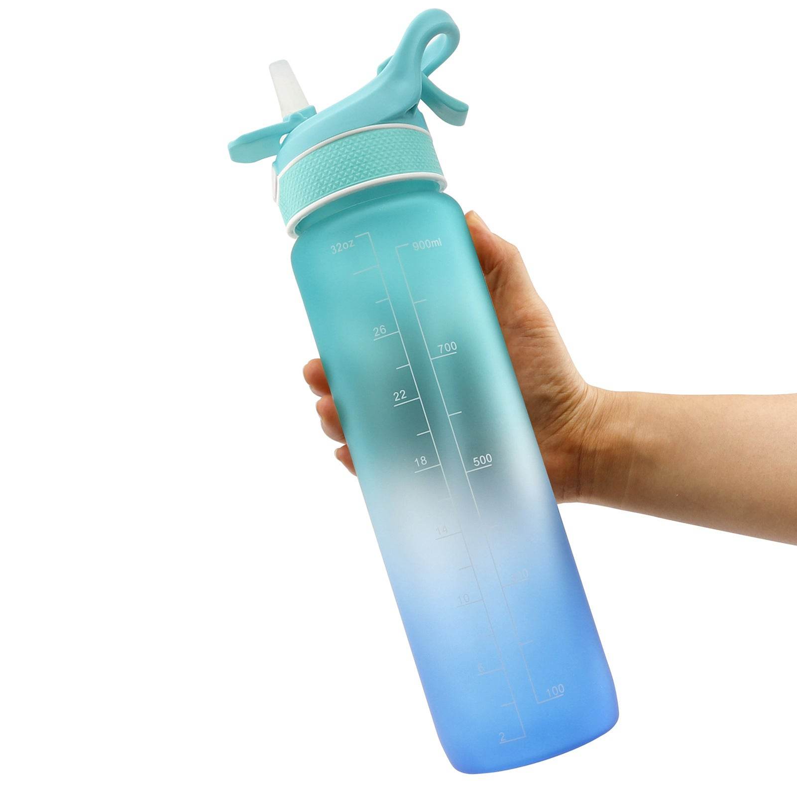 Water Bottle Scrub Bounce Cover Straw Space Cup Sports Water Bottle - Mubimart
