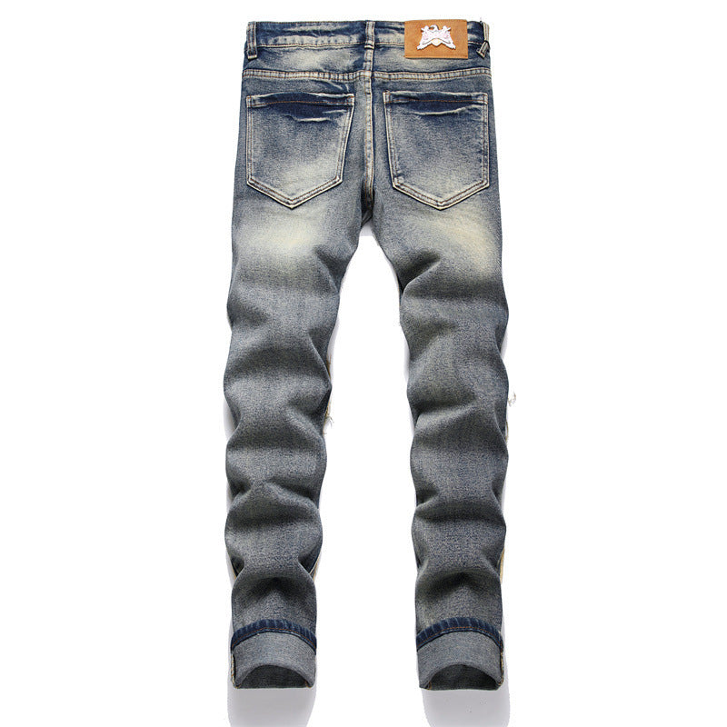 Jeans Patch Retro Blauw Slim Fit Heren