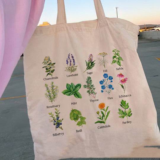 Floral Women Canvas Tote Bag Girl Reu - Mubimart