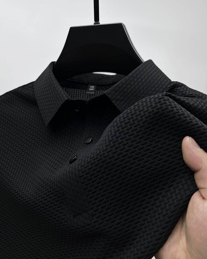 Mesh Ice Silk Short Sleeve T-shirt Mens Clothing - Mubimart