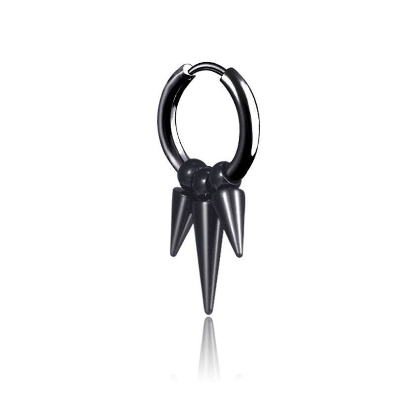 Stainless Steel Tassel Earrings Titanium Steel Single Point Stud Earrings Men - Mubimart