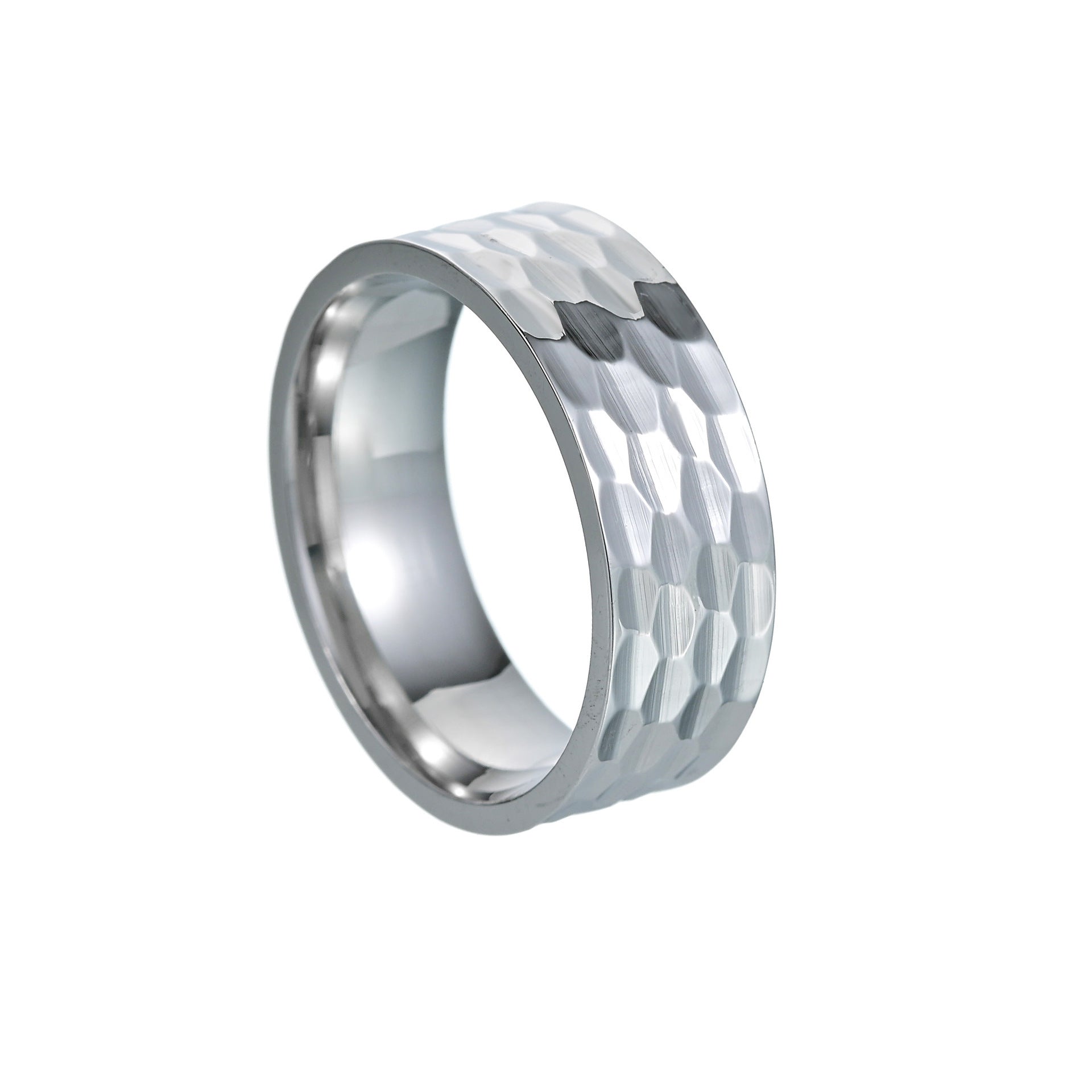 8MM brede vacuüm geplateerde titanium stalen ring voor mannen