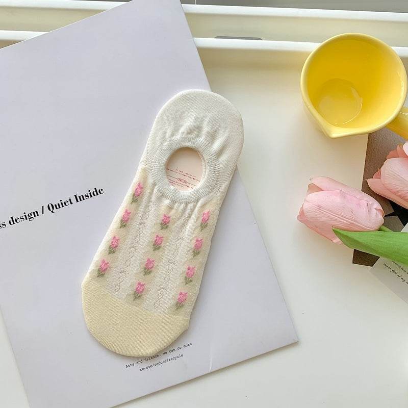 Silicone Non-slip Invisible Socks Low Top Socks - Mubimart