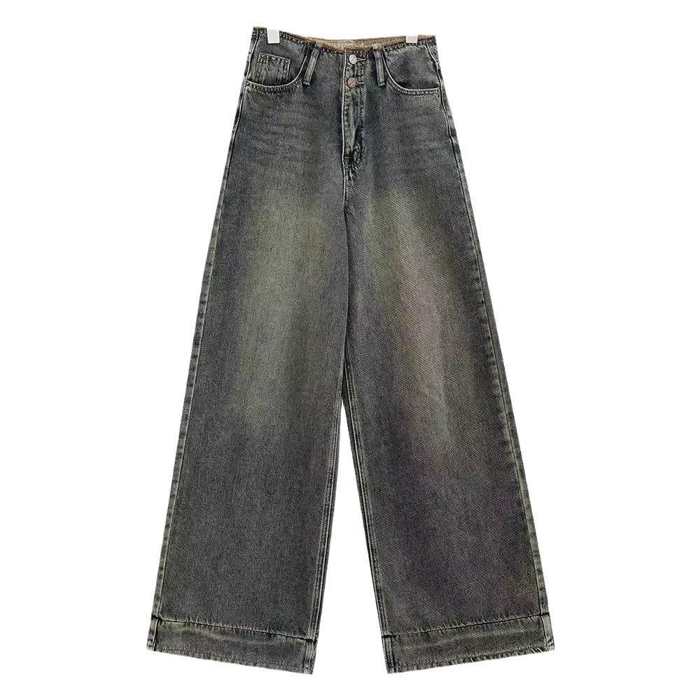 Retro Nostalgic Wide-leg Jeans For Women Summer - Mubimart