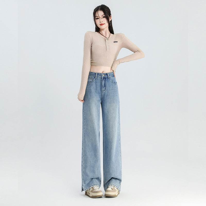 New Narrow Wide-leg Jeans For Women - Mubimart