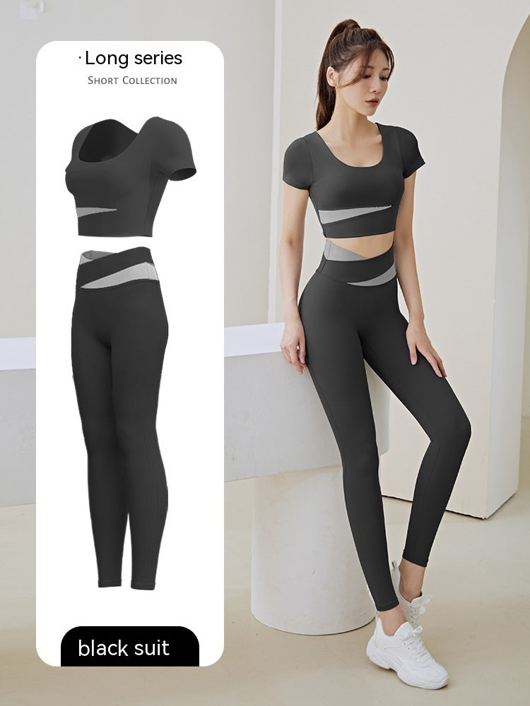 Women's One-piece Chest Pad Top Pants Workout Clothes Suit - Mubimart -  