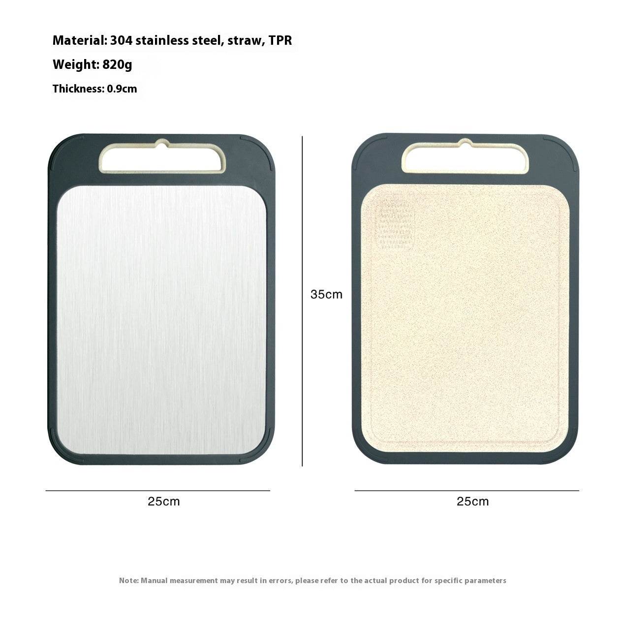 304 Stainless Steel Cutting Board Double-sided Available - Mubimart