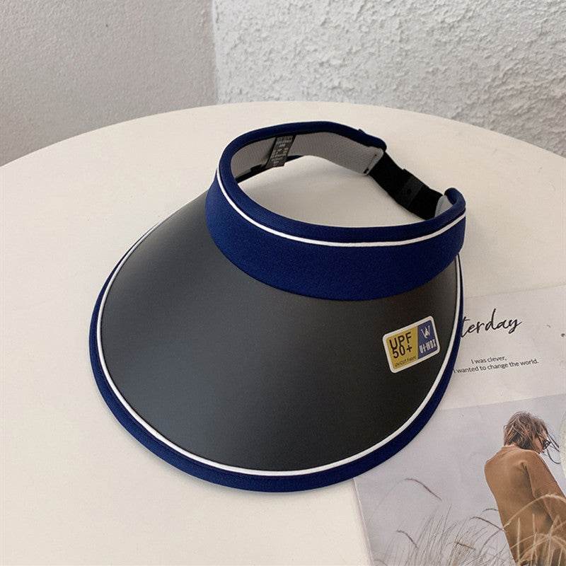 Women Summer Anti-Uv Sun Hat Wide Brim Beach Empty Top Visor Hats Adjustable Plastic Pvc Sunscreen Cap Female Outdoor Spor Cap - Mubimart