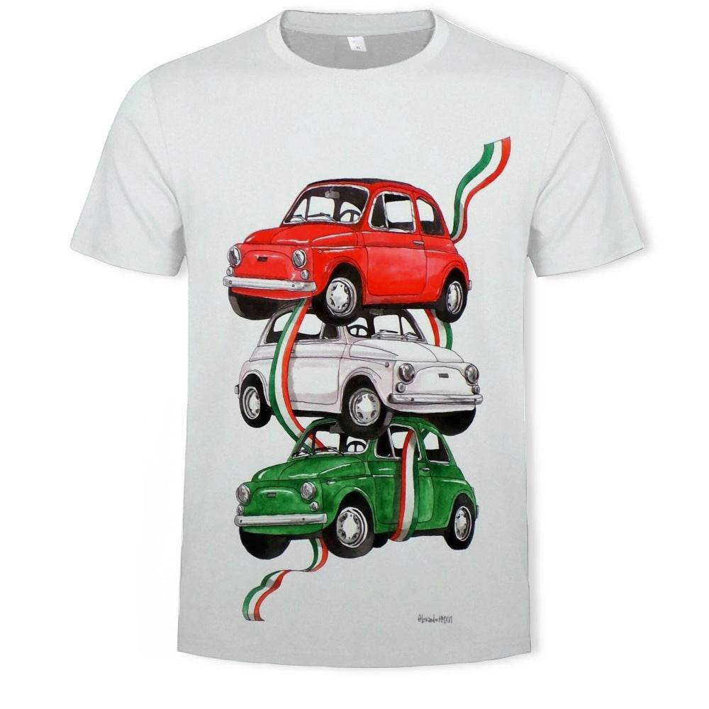 Mens Fashion Casual Digital Print Crew Neck T-shirt - Mubimart