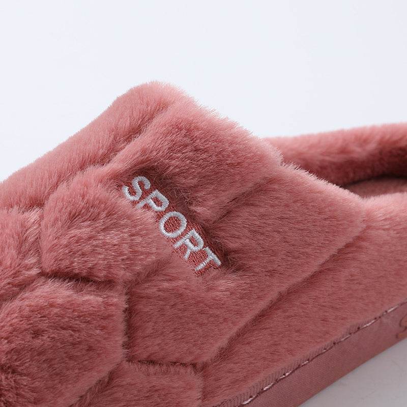 Unisex Slippers Cozy Plush House Slippers Warm Winter Slippers Indoor - Mubimart
