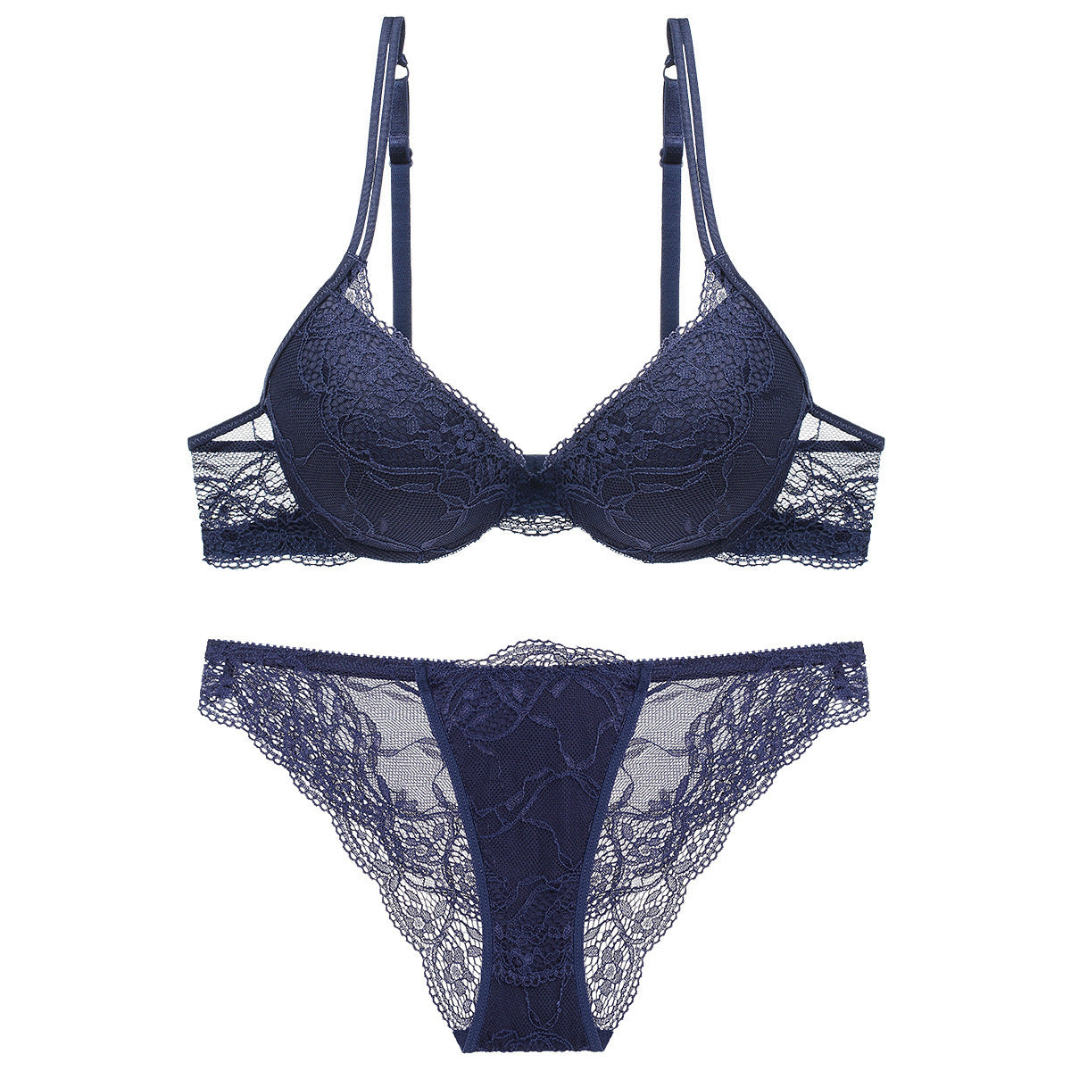 Young Women's Lace Push Up Bra Set - Mubimart -  