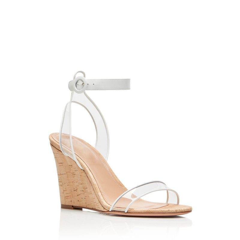 Fashion Sandals PVC Wood Grain Wedges Women Shoes - Mubimart