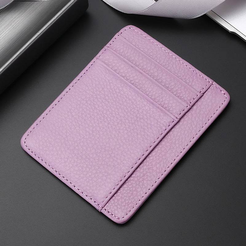 Leather Card Holder First Layer Cowhide Card Holder - Mubimart