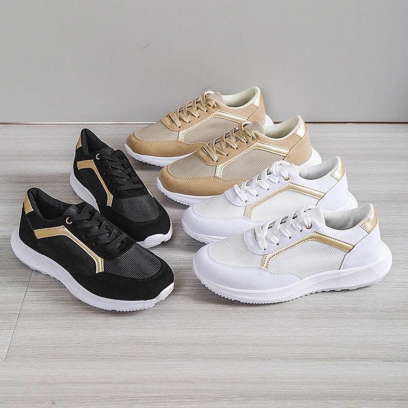 Women Sneakers Lace-up Sports Shoes - Mubimart